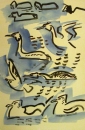 223‐7124 <b>gulls, grebes& coot</b>  gouache  ‐Greg Poole