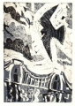 93‐5619 <b>peregrine, avon gorge</b>  monotype 36 x 24 cms £POA‐Greg Poole