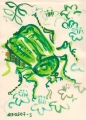 168‐4179 <b>rose chafer on rowan flowers</b>  gouache A4 (29.7 x 21cms) £POA‐Greg Poole