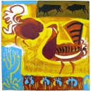 103‐5760 <b>extremadura - bustard display</b> extremadura, spain relief print 60 x 60 cms £POA‐Greg Poole