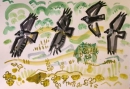 21‐4366 <b>jackdaws</b>  gouache A3 (29.7 x 42 cms) Â£POA‐Greg Poole