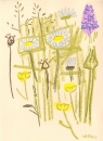 175‐6174 <b>common-spotted orchid, ox-eye daisy, goatsbeard</b> mendips wax crayon 38 x 28 cms £POA‐Greg Poole