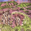 25‐4502 <b>spear thistles gone over, ploughed fields on Dundry</b>   38X38 cms SOLD‐Greg Poole