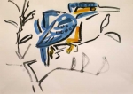 21‐4369 <b>kingfisher 2</b>  gouache A3 (29.7 x 42 cms) Â£POA‐Greg Poole