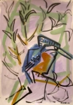 21‐4370 <b>kingfisher</b>  gouache A3 (42 x 29.7 cms) Â£POA‐Greg Poole