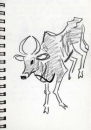 <b>sacred cow</b>      graphite   A5 notebook pages   NFS‐Greg Poole