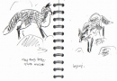 bl-0002   <b>fox hunting amongst anthills</b>   folly farm   ink pen   A6 sketchbook  ‐Greg Poole