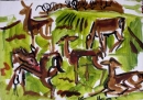 189‐882 <b>fallow deer field sketch</b>   34 x 50 cms £POA‐Greg Poole