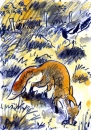 189‐883 <b>fox & magpie</b>   30 x 21 cms £POA‐Greg Poole