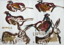 189‐896 <b>hares & pheasants</b>   39 × 56 cms ‐Greg Poole