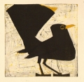 158‐6149 <b>blackbird</b>  monotype 22 x 22 cms SOLD‐Greg Poole