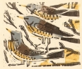 158‐6469 <b>fieldfares in ash</b>  woodcut  £POA‐Greg Poole