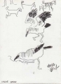 bush crows & goats ‐ ink pen ‐ 24 x 18 cms ‐ £POA ‐     ethiopia‐Greg Poole