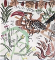 hornbill, euphorbia sp. & aloes ‐ gouache & wax crayon ‐ 30 x 28 cms ‐ £POA ‐     ethiopia‐Greg Poole