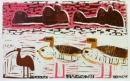 <b>hippos, egyptian geese & ibis</b>     monotype   33 x 53 cms   £POA‐Greg Poole