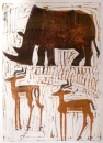 <b>rhino & impala</b>     monotype   73 x 53 cms   £POA‐Greg Poole