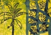 <b>barbados - banana & breadfruit</b>     card print & acrylic   30 x 42 cms   Â£POA‐Greg Poole