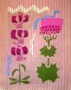 43‐1587 <b>martagon lily & adenostyle</b>  woodcut & collage 70 x 53 cms Â£POA‐Greg Poole