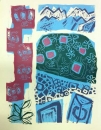 43‐1588 <b>martagon lily & rhododendron</b>  woodcut 70 x 53 cms Â£POA‐Greg Poole