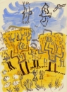 194‐6671 <b>griffon vultures over cork oaks</b> extremadura, spain gouache 38 x 28 cms £POA‐Greg Poole